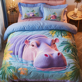 Set di Biancheria da Letto Trapuntata 3 Pezzi Abbraccio di Hippo