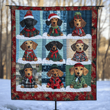 Bassotto delle Feste Quilt Artistico da Parete