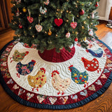 Galline delle Feste Copri Base per Albero di Natale Trapuntato