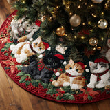 Gattini delle Feste Copri Base per Albero di Natale Trapuntato