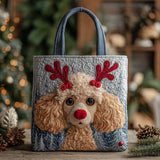 Barboncino Albicocca Renna delle Feste Borsa Tote Trapuntata