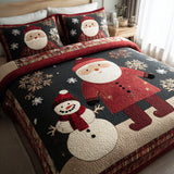 Set di Biancheria da Letto Trapuntata 3 Pezzi Babbo Natale della Festa del Babbo Natale