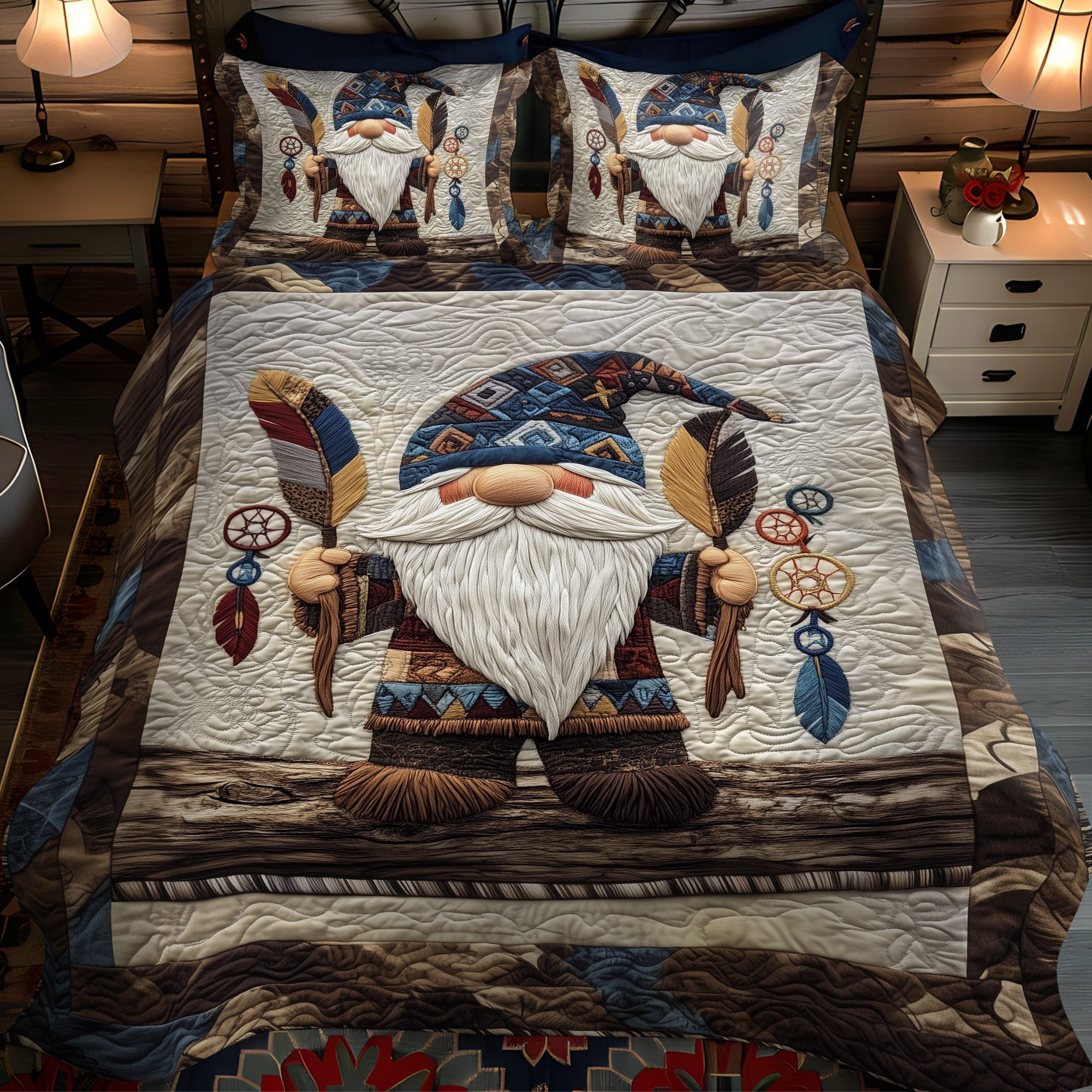 Set di Biancheria da Letto Trapuntata 3 Pezzi Valletta di Oak