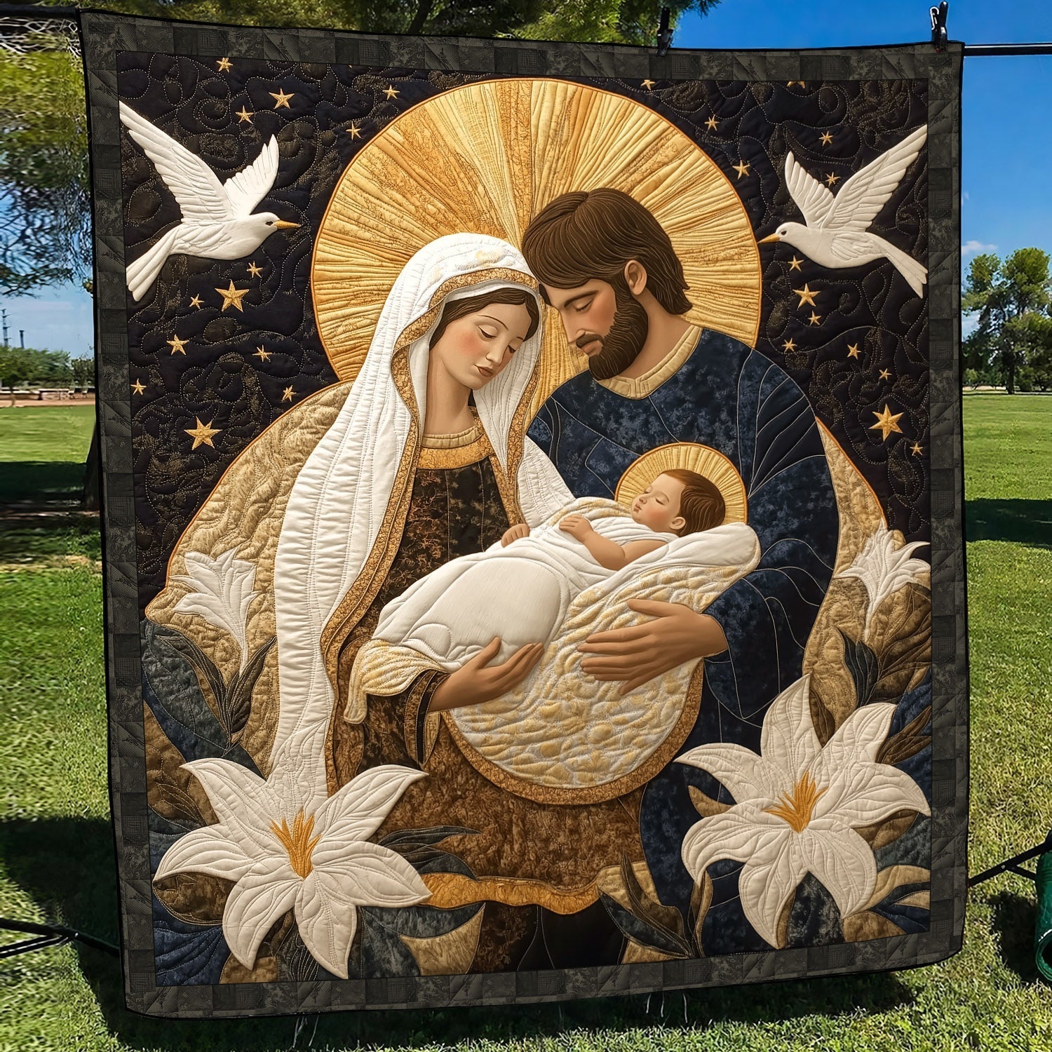 Scena della Sacra Nascita Coperta Trapuntata