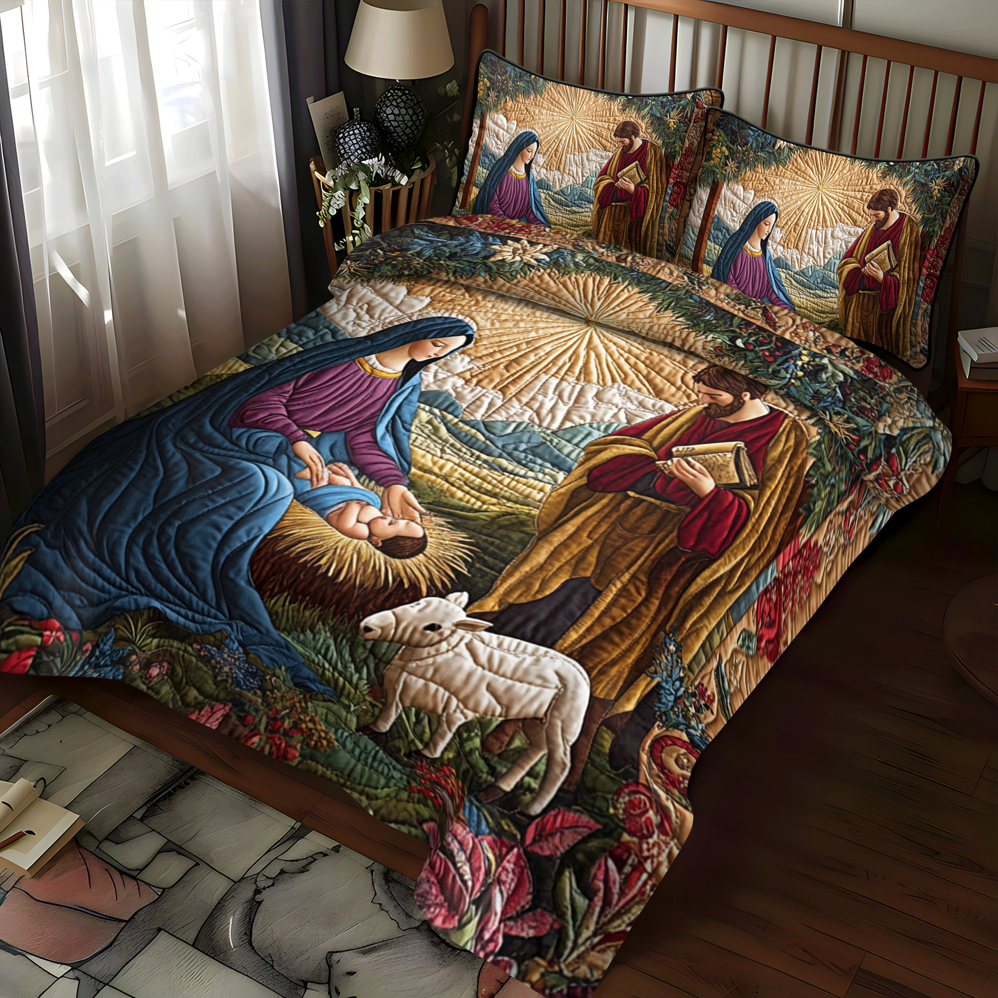 Set di Biancheria da Letto Trapuntata 3 Pezzi Santo Infant