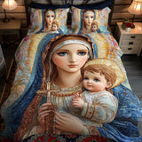 Set di Biancheria da Letto Trapuntata 3 Pezzi Serenità Santa