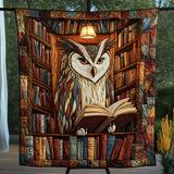 Gufo e Lettura Coperta Trapuntata