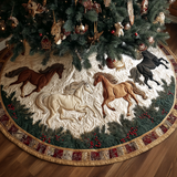 Gloria del Cavallo Copri Base per Albero di Natale Trapuntato