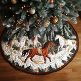 Horse Christmas Quilted Tree Skirt NCU0VT352