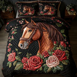 Set di Biancheria da Letto Trapuntata 3 Pezzi Spirito del Cavallo