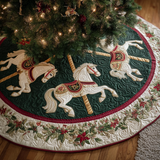Horse Christmas Quilted Tree Skirt NCU0VT352