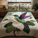 Set di Biancheria da Letto Trapuntata 3 Pezzi Delizia del Colibrì