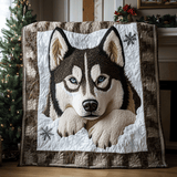 Husky tra il Gelo Coperta Trapuntata