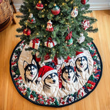 Spirito dell'Husky Copri Base per Albero di Natale Trapuntato