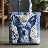 Fascino Chihuahua Indaco Borsa Tote Trapuntata