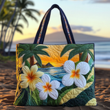 Fioritura dell'Isola Borsa Tote Trapuntata