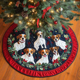 Allegria del Jack Russell Copri Base per Albero di Natale Trapuntato