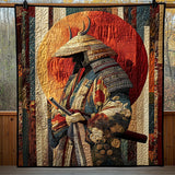 Coraggio del Samurai Giapponese Coperta Trapuntata