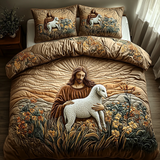 Set di Biancheria da Letto Trapuntata 3 Pezzi Pastore del Gesù