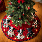 Boston Terrier tra le Campane Copri Base per Albero di Natale Trapuntato