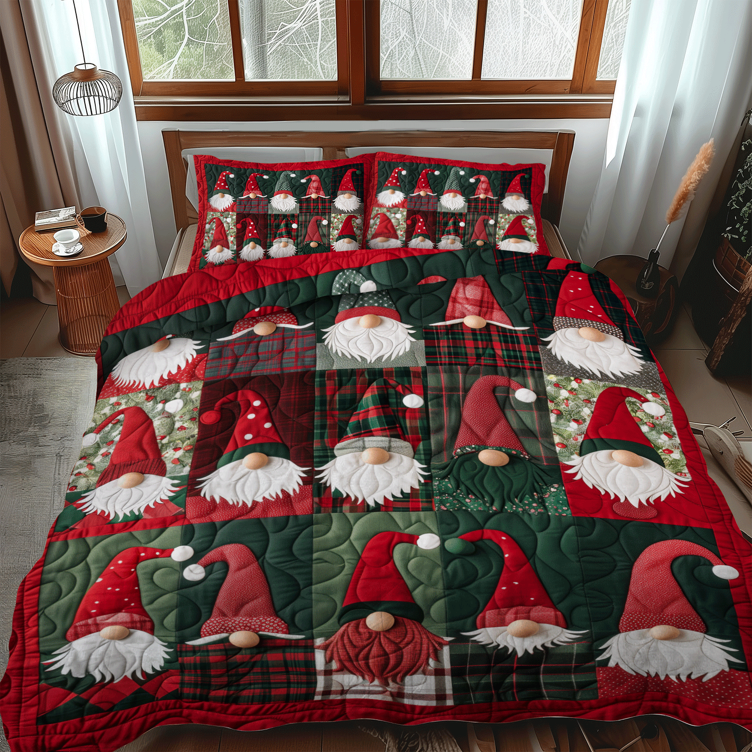 Set di Biancheria da Letto Trapuntata 3 Pezzi Gnomo Gioviale