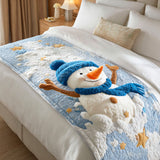 Pupazzo di Neve Allegro Runner da Letto Trapuntato