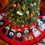 Natale Allegro del Bernedoodle Copri Base per Albero di Natale Trapuntato