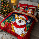 Set di Biancheria da Letto Trapuntata 3 Pezzi Corgi Gioviale