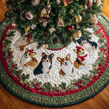 Code Gioviali dei Corgi Copri Base per Albero di Natale Trapuntato