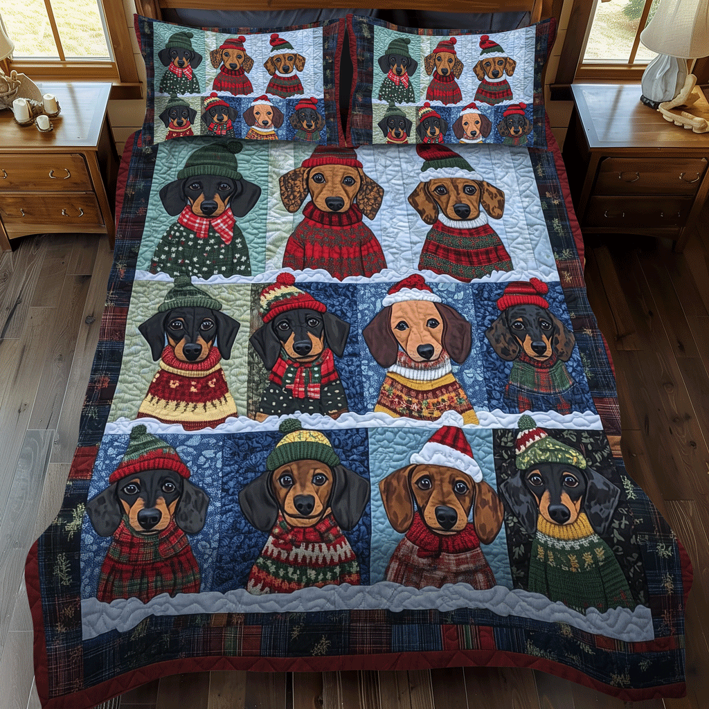 Set di Biancheria da Letto Trapuntata 3 Pezzi Zampe Gioviali di Doxie