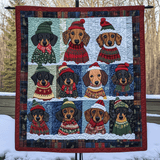 Allegre Zampette di Bassotto Quilt Artistico da Parete