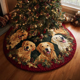 Golden Retriever Gioviale Copri Base per Albero di Natale Trapuntato