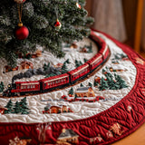 Viaggio Gioviale Copri Base per Albero di Natale Trapuntato