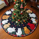Gioia Gioviale del Gattino Copri Base per Albero di Natale Trapuntato