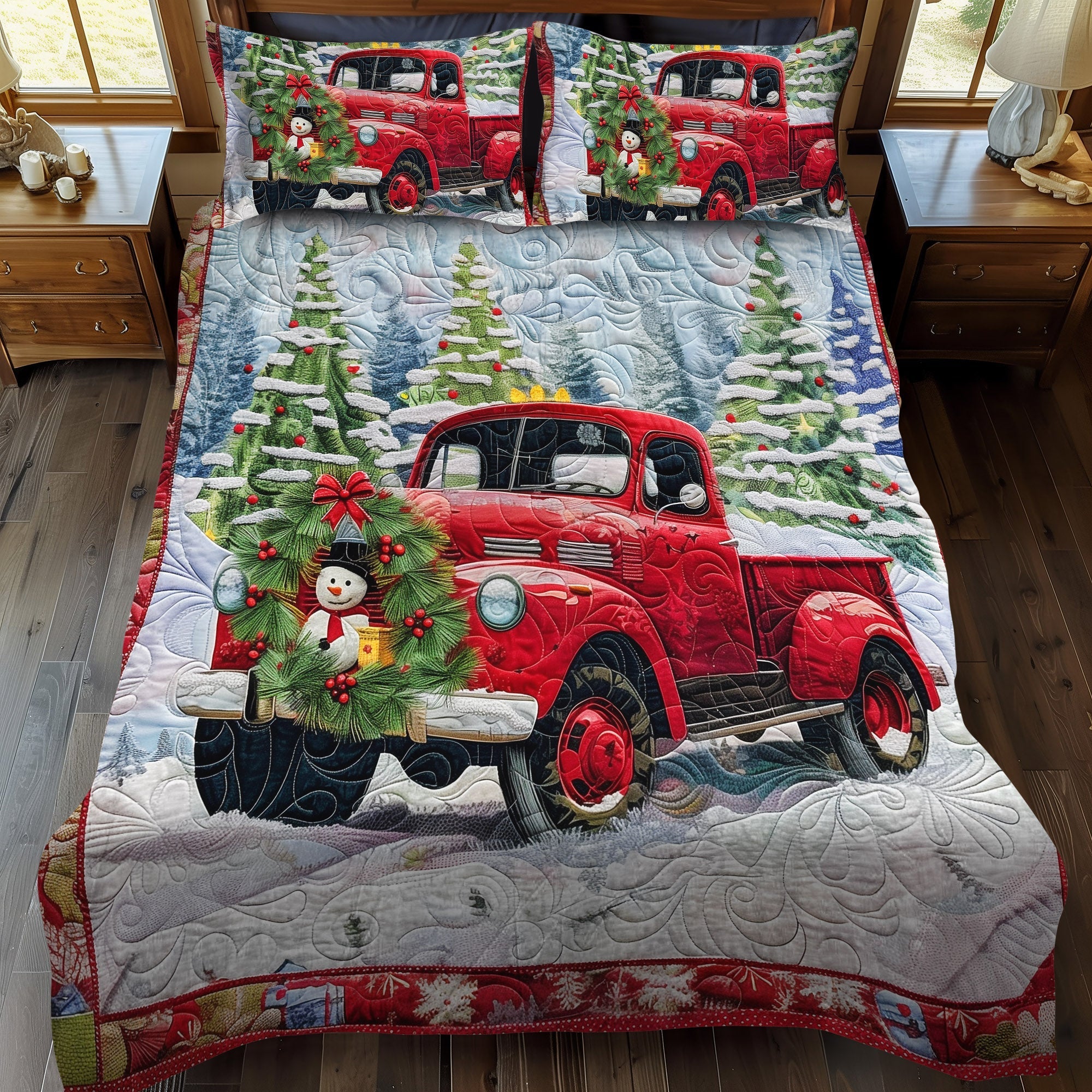 Set di Biancheria da Letto Trapuntata 3 Pezzi Gioviale Rosso Delivery
