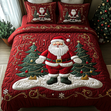 Set di Biancheria da Letto Trapuntata 3 Pezzi Babbo Natale Gioioso