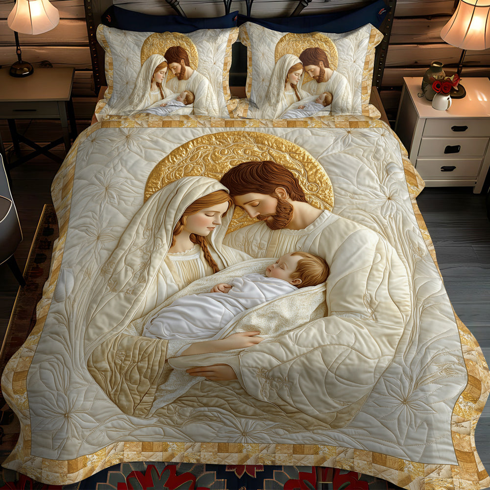 Set di Biancheria da Letto Trapuntata 3 Pezzi Scena di Joyous di Nativity