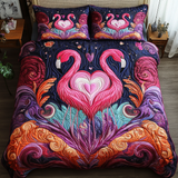 Set di Biancheria da Letto Trapuntata 3 Pezzi Giungla Rosa