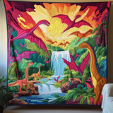 Giungla Giurassica Quilt Artistico da Parete