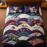 Set di Biancheria da Letto Trapuntata 3 Pezzi Kimonos in Fioritura