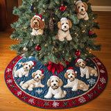 Beatitudine del Labradoodle Copri Base per Albero di Natale Trapuntato