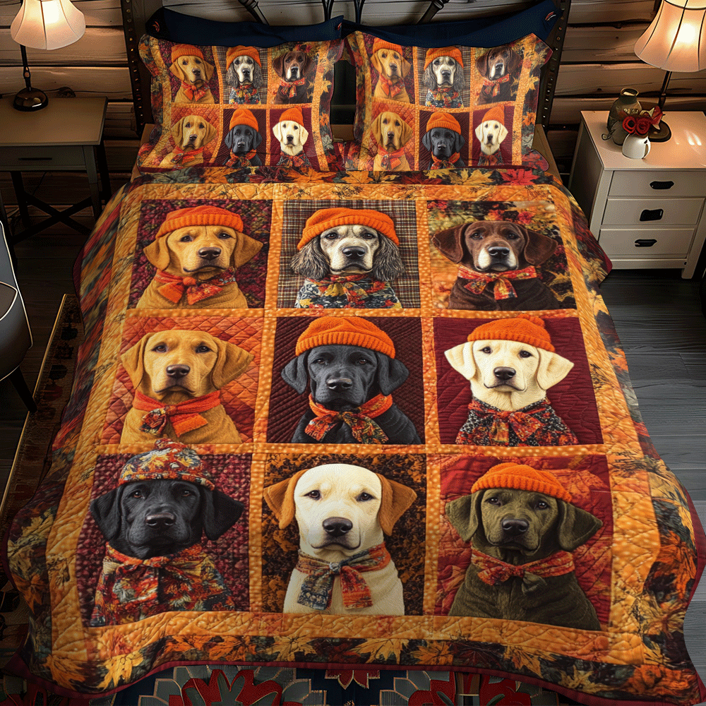 Set di Biancheria da Letto Trapuntata 3 Pezzi Labrador-Themed