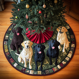 Fascino delle Feste del Labrador Copri Base per Albero di Natale Trapuntato