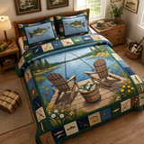 Set di Biancheria da Letto Trapuntata 3 Pezzi Rifugio sul Lago
