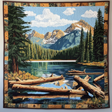 Serenità sul Lago Quilt Artistico da Parete