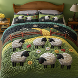Set di Biancheria da Letto Trapuntata 3 Pezzi Amore dell'Agnello