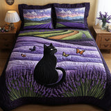 Set di Biancheria da Letto Trapuntata 3 Pezzi Ombre della Lavanda
