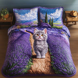 Set di Biancheria da Letto Trapuntata 3 Pezzi Sentiero della Lavanda