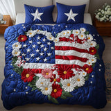 Set di Biancheria da Letto Trapuntata 3 Pezzi Fiore della Libertà