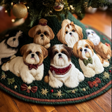 Adorabile Shih Tzu Copri Base per Albero di Natale Trapuntato